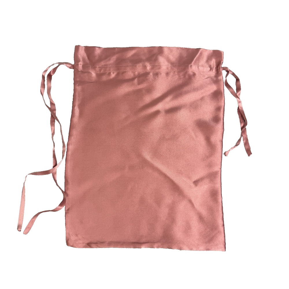 100% Silk Drawstring Luxury Travel Lingerie or Jewelry/Accessory Bag Pink